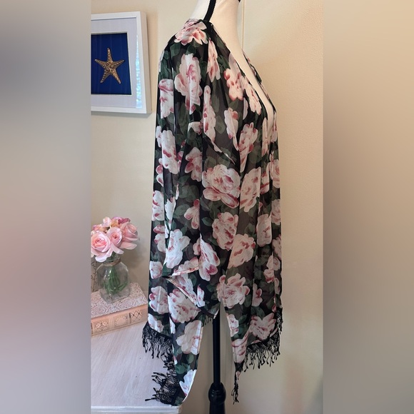 Sans Souci Black and Pink Beach Cape Jacket L - Picture 3 of 5